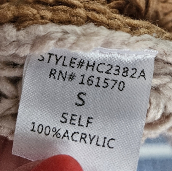 HAPTICS BY HOLLY HARPER CHUNKY CARDIGAN SZ S BROWN CREAM TAUPE - Picture 6 of 7
